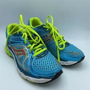 Saucony Womens Progrid Pinnacle 2 Running Shoes Blue Green Low Top Lace Up 7M